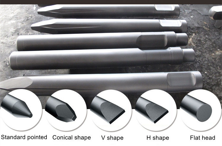 أجزاء الحفارة الهيدروليكية صخرة مطرقة مطرقة حادة 68mm مطرقة هيدروليكية مطرقة أداة من نوع الكين 135mm 140mm