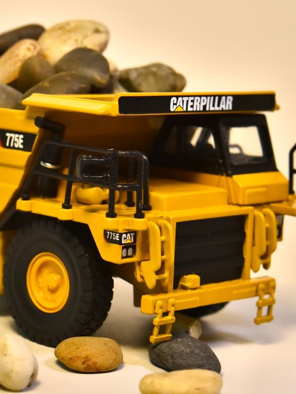 NORSCOT CAT775E شاحنة قمامة 1/64 مقياس سبيكة الصب النموذج مركبة ديكور جامع