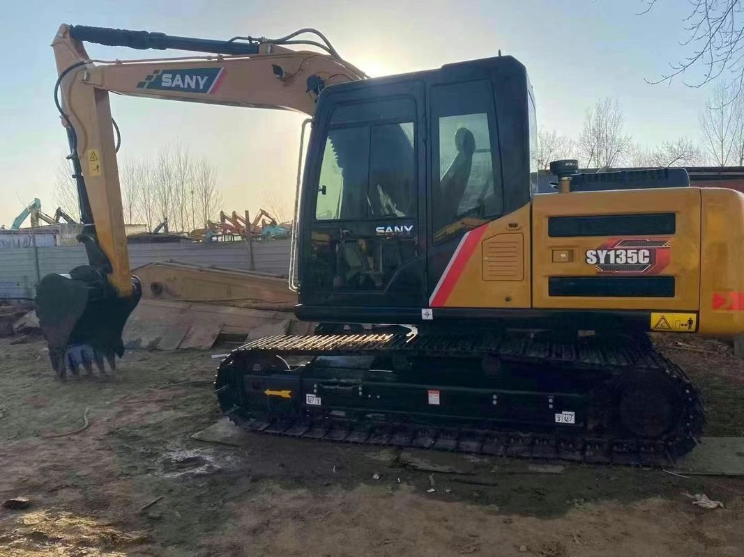 المستخدم SANY SY135C 13.5T الحفرة الخدمة الكاملة التاريخ البناء التعدين التربة