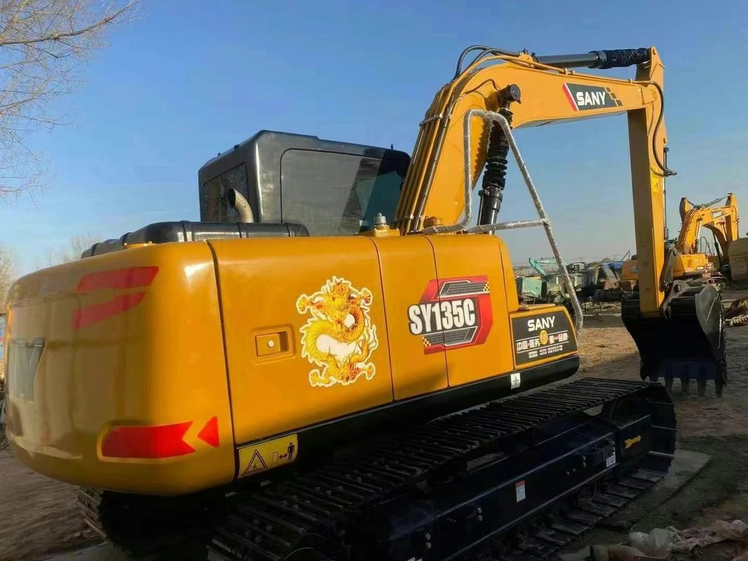 المستخدم SANY SY135C 13.5T الحفرة الخدمة الكاملة التاريخ البناء التعدين التربة