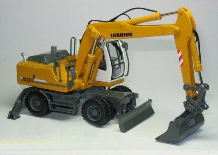 1/50 Liebherr A904C حفرة عجلات نموذج الصب المعدنية المضغوطة المجمعة مع دلو القبض 58004