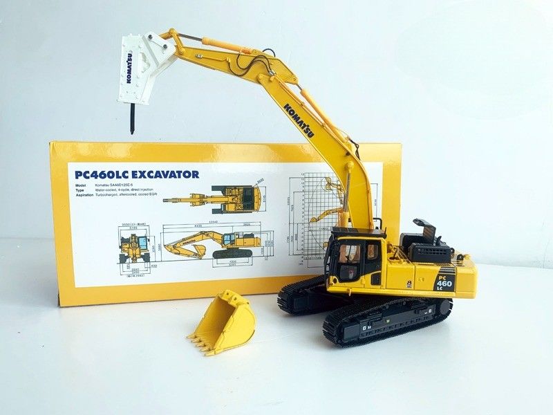 كوماتسو PC460LC-8 1/50 نموذج حفر سبيكة الصبغ مع كسارة هيدروليكية