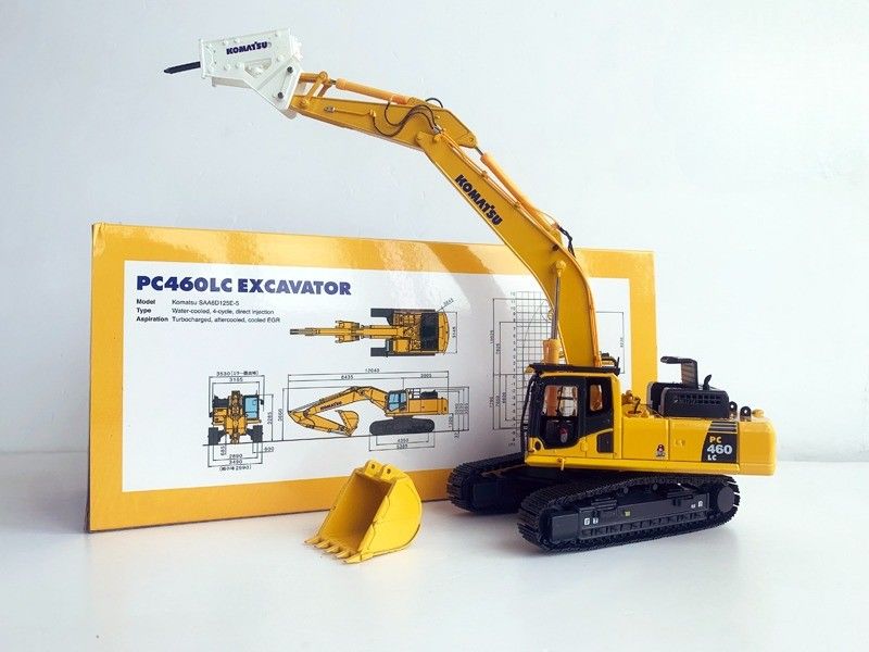 كوماتسو PC460LC-8 1/50 نموذج حفر سبيكة الصبغ مع كسارة هيدروليكية