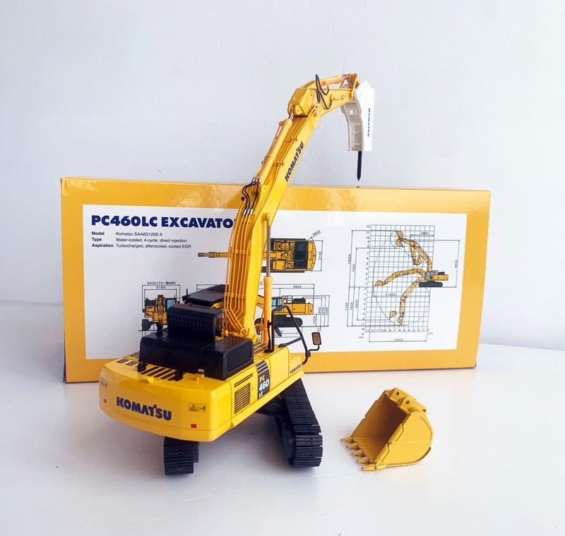كوماتسو PC460LC-8 1/50 نموذج حفر سبيكة الصبغ مع كسارة هيدروليكية