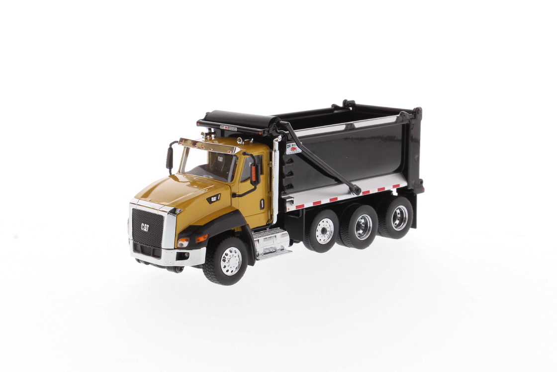 DM 1:50 Cat CT660 كابينة يومية شاحنة قمامة آلية سبيكة صفراء نموذج 85668
