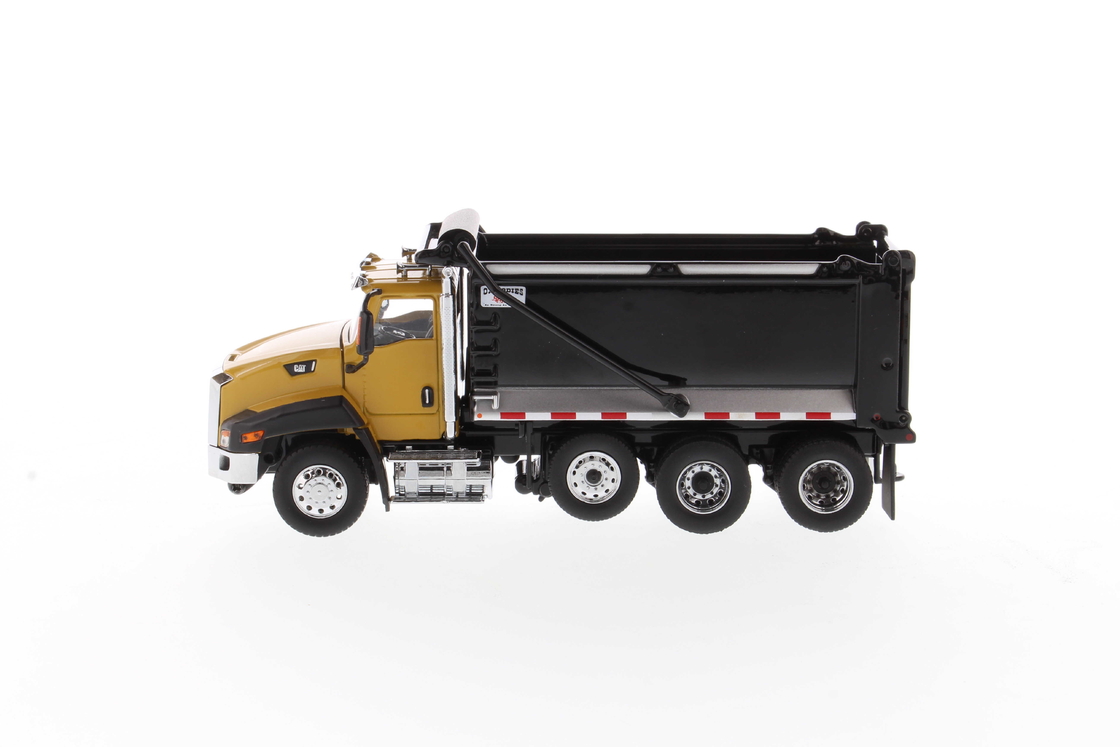 DM 1:50 Cat CT660 كابينة يومية شاحنة قمامة آلية سبيكة صفراء نموذج 85668