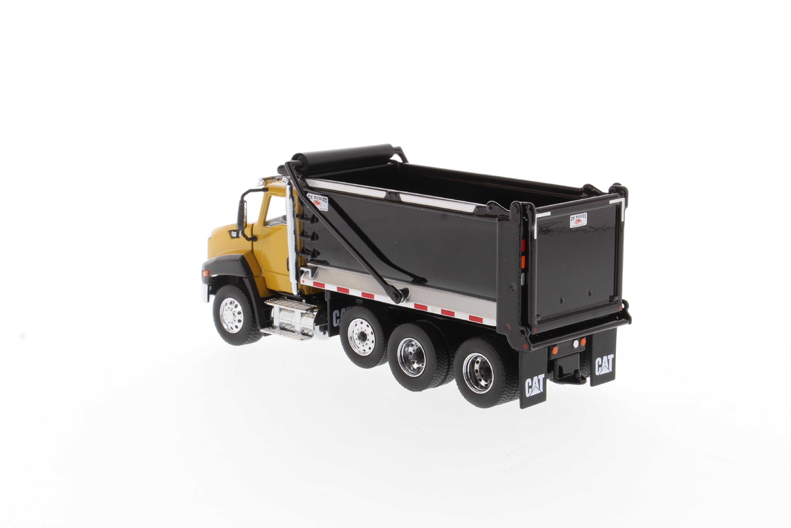 DM 1:50 Cat CT660 كابينة يومية شاحنة قمامة آلية سبيكة صفراء نموذج 85668