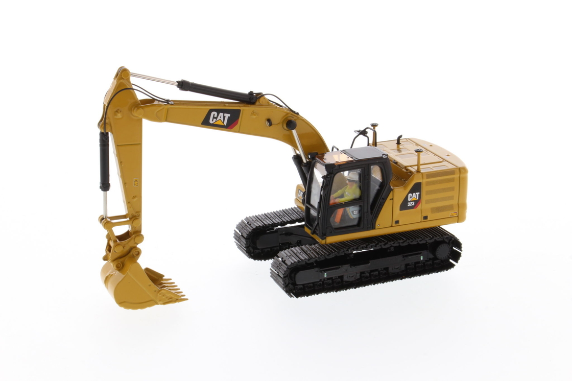 DM 1:50 CAT 323 مع أدوات العمل الحفرة المصبوبة الصبغية السيارة الهندسية النموذج 85657
